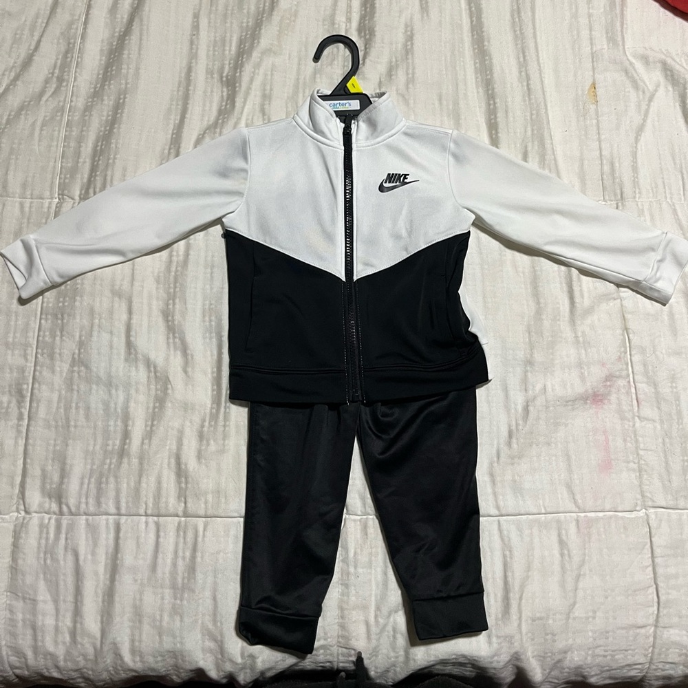 Nike Youth Black and White Tracksuit